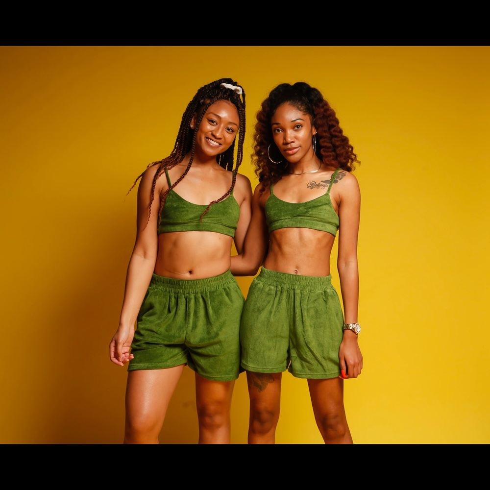Womens Terry Cloth Shorts Set